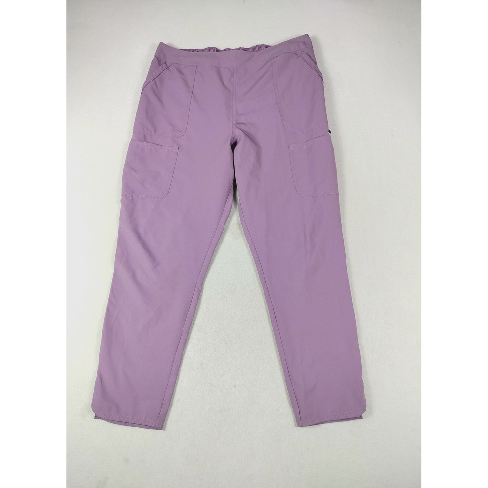 Scrubstar Scrub Pants Womens XL Purple Cargo Tapered‎ Elastic Waist Nurse ER